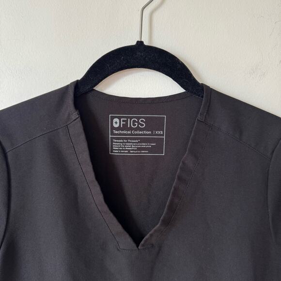 Figs lot of 2 Black Casma Three Pocket Scrub Top XXS - Picture 5 of 10